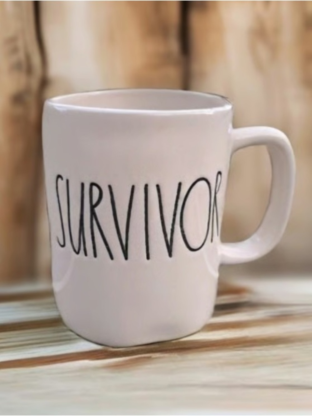Survivor White Ceramic Coffee Mug - Inspirational Home Dining Cup